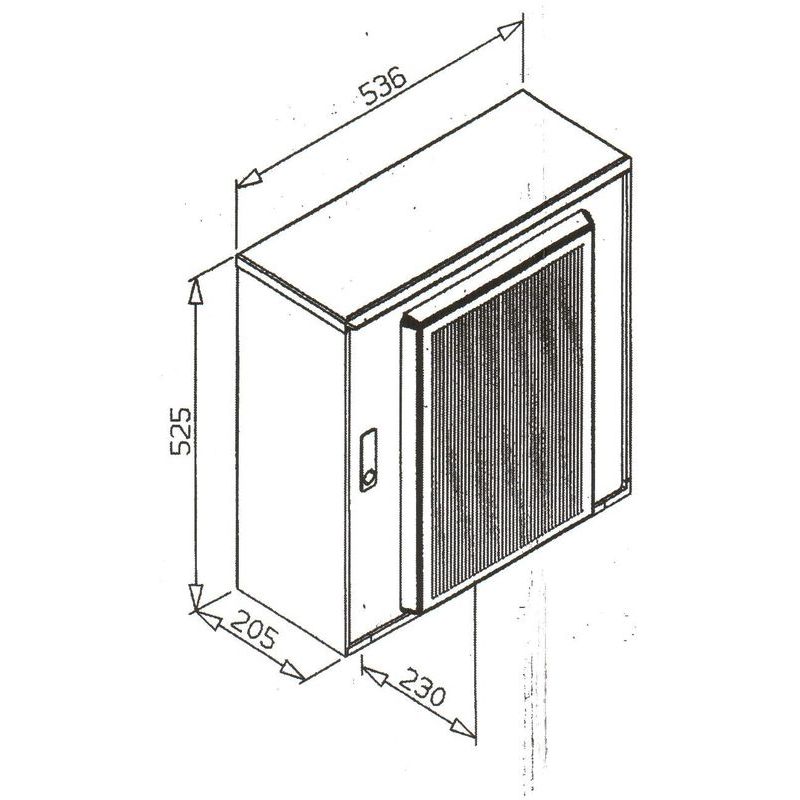 Rozmery plastovej skrinky DRS-u – detail
